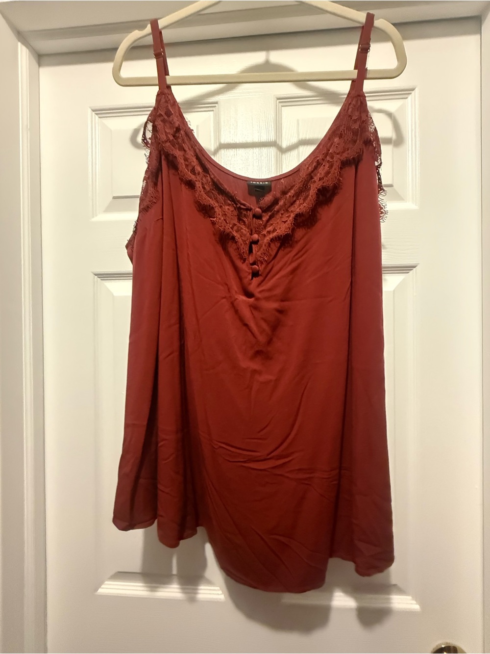 torrid Rust Lace-Trim Adjustable-Strap Camisole